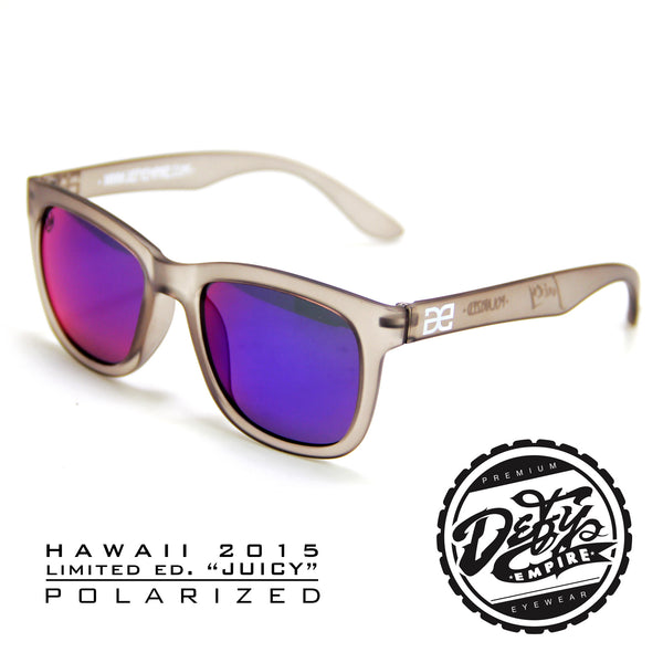 HAWAII - "JUICY" FROSTED GREY/BLUE-RED POLARIZED SUNGLASS