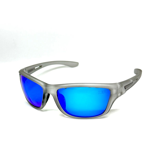 DEFY EMPIRE VIRGINIA THUNDERHAWK MATTE FROSTED GREY ICE BLUE MIRROR POLARIZED