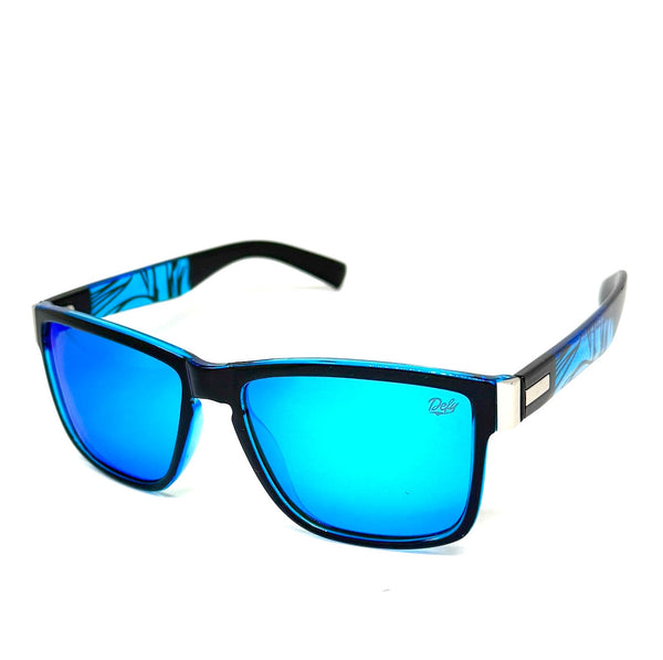 DEFY EMPIRE WAIKIKI POLARIZED - GLOSS BLACK ICE BLUE MIRROR BLUE TIGER