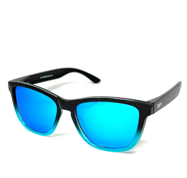 DEFY EMPIRE MALIBU POLARIZED - GLOSS BLACK GRADIENT BLUE MIRROR