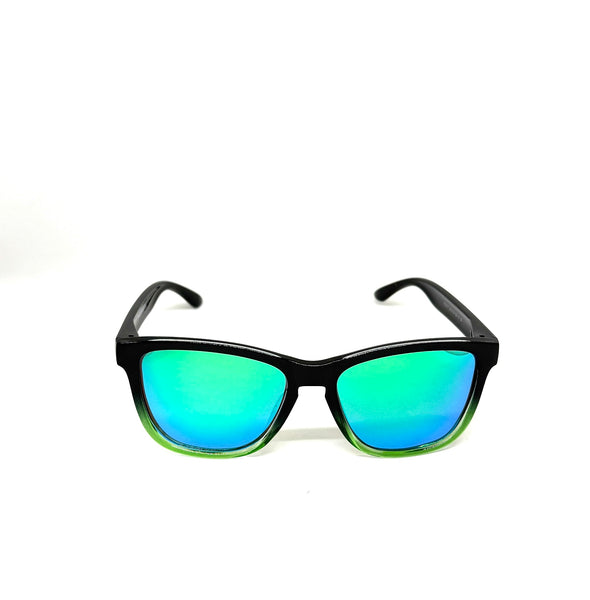 DEFY EMPIRE MALIBU POLARIZED - GLOSS BLACK GRADIENT GREEN MIRROR