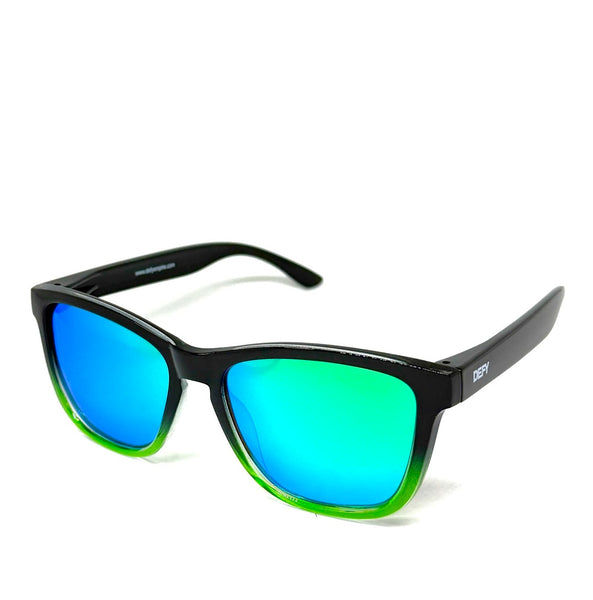 DEFY EMPIRE MALIBU POLARIZED - GLOSS BLACK GRADIENT GREEN MIRROR