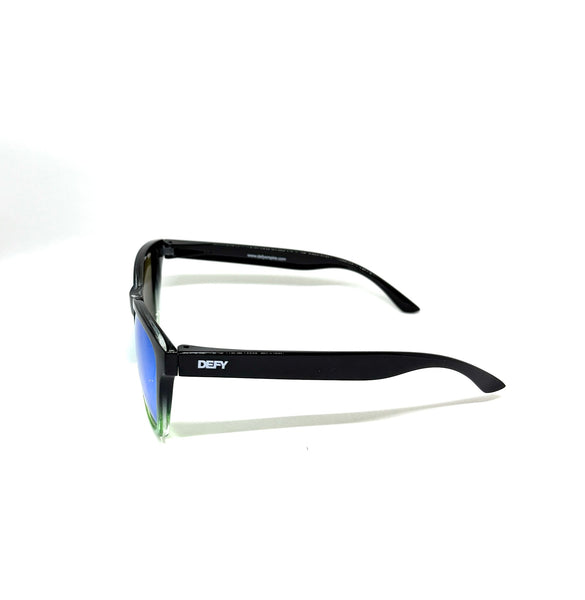 DEFY EMPIRE MALIBU POLARIZED - GLOSS BLACK GRADIENT GREEN MIRROR
