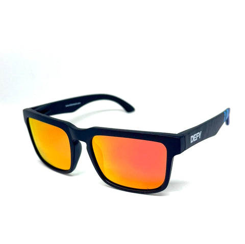 DEFY EMPIRE BROOKLYN SPECIAL EDITION SE - MATTE BLACK FRAME POLARIZED FIRE RED MIRROR LENSES SUNGLASS POP ART LIMITED EDITION
