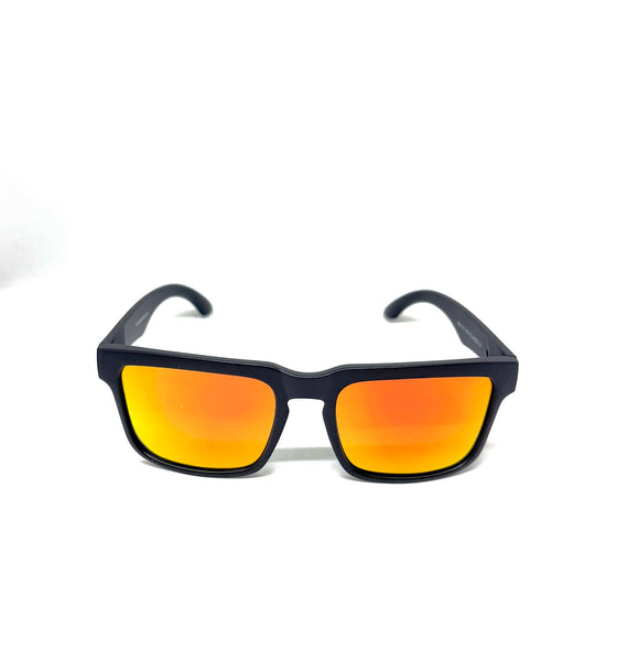 DEFY EMPIRE BROOKLYN SPECIAL EDITION SE - MATTE BLACK FRAME POLARIZED FIRE RED MIRROR LENSES SUNGLASS