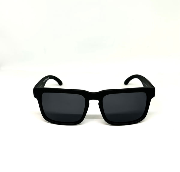DEFY EMPIRE BROOKLYN PRM PREMIUM - RETRO 1982 MATTE BLACK FRAME POLARIZED GREY LENSES SUNGLASS