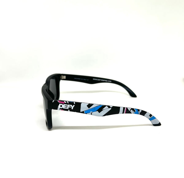 DEFY EMPIRE BROOKLYN PRM PREMIUM - RETRO 1982 MATTE BLACK FRAME POLARIZED GREY LENSES SUNGLASS