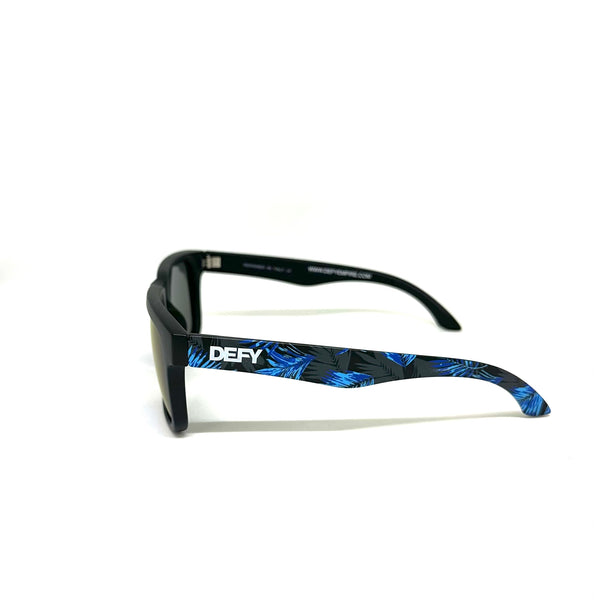 DEFY EMPIRE BROOKLYN PRM PREMIUM - ROYAL BLUE MATTE BLACK FRAME POLARIZED BLUE MIRROR LENSES SUNGLASS
