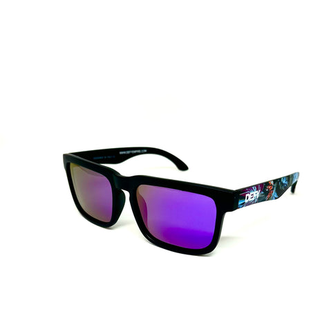 DEFY EMPIRE BROOKLYN PRM PREMIUM - INDIGO MATTE BLACK FRAME POLARIZED PURPLE MIRROR LENSES SUNGLASS