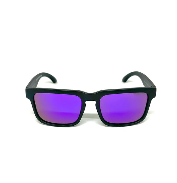 DEFY EMPIRE BROOKLYN PRM PREMIUM - INDIGO MATTE BLACK FRAME POLARIZED PURPLE MIRROR LENSES SUNGLASS