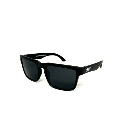 DEFY EMPIRE BROOKLYN SE SPECIAL EDITION - BLACK CAT MATTE BLACK FRAME GREY POLARIZED LENSES SUNGLASS