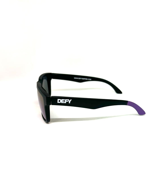 DEFY EMPIRE BROOKLYN SPECIAL EDITION - PURPLE GRAPE MATTE BLACK FRAME POLARIZED PURPLE MIRROR LENSES SUNGLASS