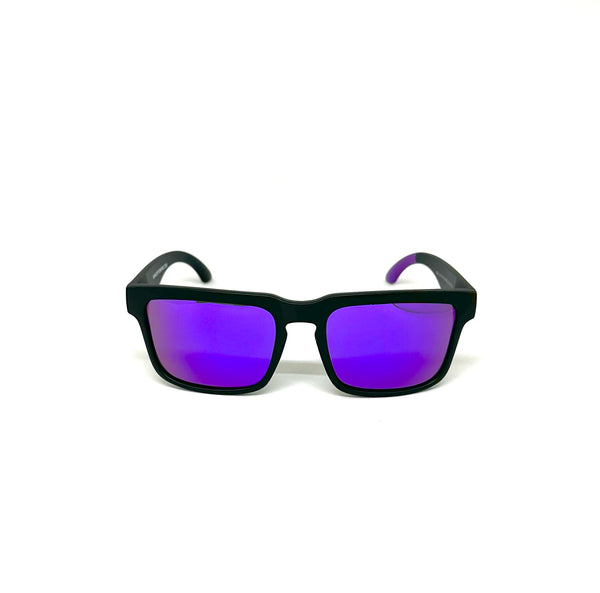 DEFY EMPIRE BROOKLYN SPECIAL EDITION - PURPLE GRAPE MATTE BLACK FRAME POLARIZED PURPLE MIRROR LENSES SUNGLASS