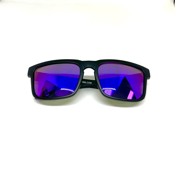 DEFY EMPIRE BROOKLYN SPECIAL EDITION - PURPLE GRAPE MATTE BLACK FRAME POLARIZED PURPLE MIRROR LENSES SUNGLASS