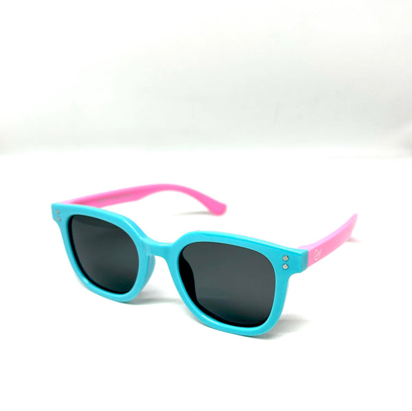 DEFY EMPIRE KENSHO KIDS - GLOSS CYAN PINK / GREY POLARIZED SUNGLASS