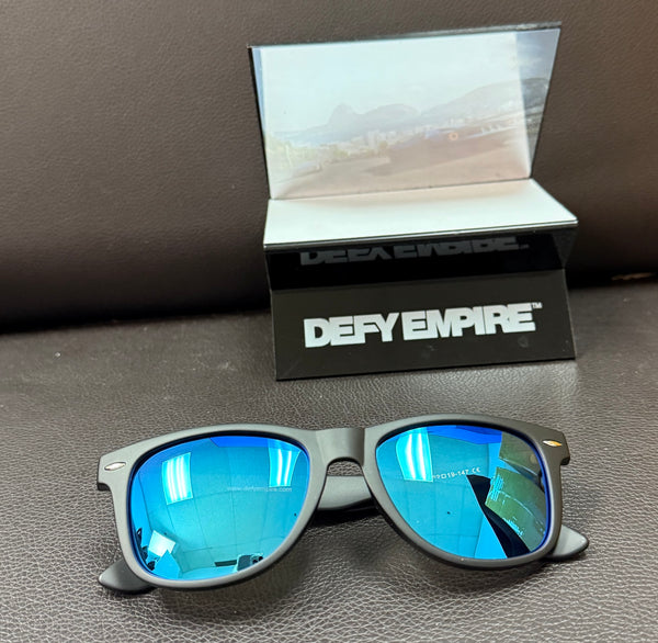 DEFY EMPIRE FLORIDA - MATTE BLACK / BLUE MIRROR POLARIZED SUNGLASS