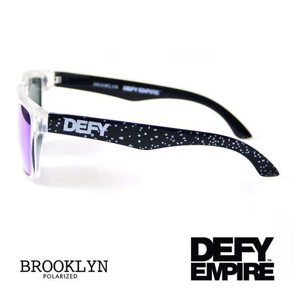 BROOKLYN - CLEAR FRAME/BLUE MIRROR POLARIZED LENSES SUNGLASS JORDAN CEMENT