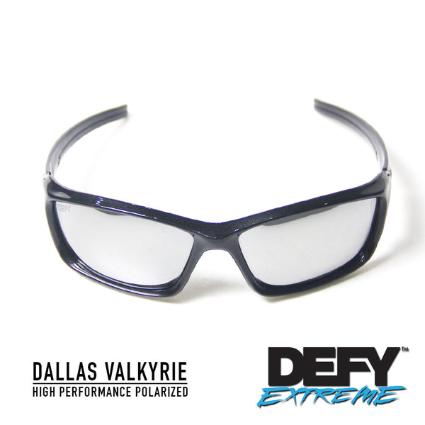 DALLAS VALKYRIE METALLIC BLACK/SILVER POLARIZED SUNGLASS