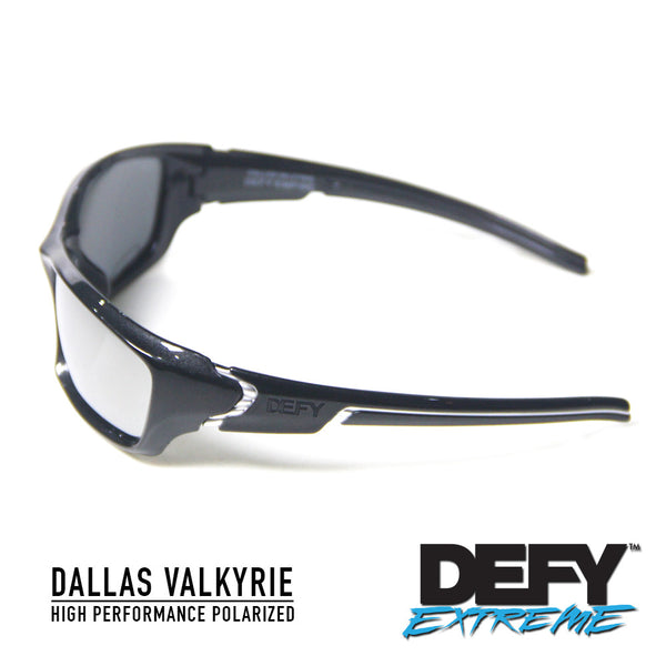 DALLAS VALKYRIE METALLIC BLACK/SILVER POLARIZED SUNGLASS