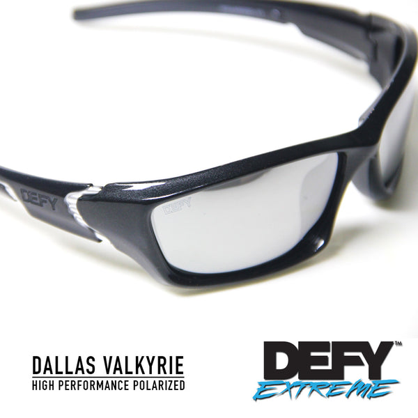 DALLAS VALKYRIE METALLIC BLACK/SILVER POLARIZED SUNGLASS