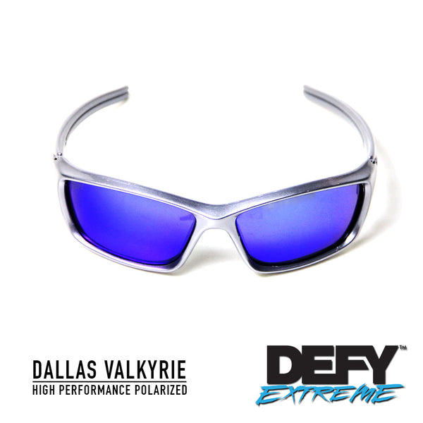 DALLAS VALKYRIE SILVER/BLUE POLARIZED SUNGLASS