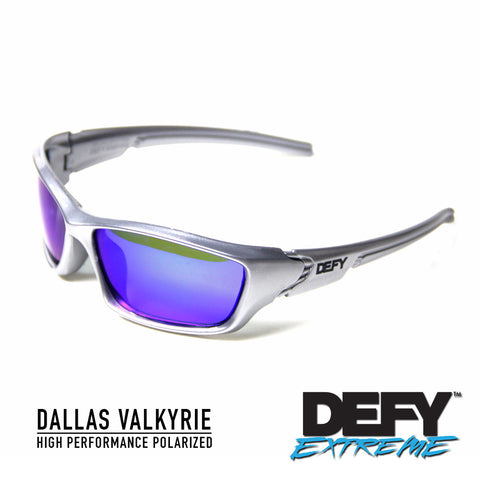 DALLAS VALKYRIE SILVER/BLUE POLARIZED SUNGLASS