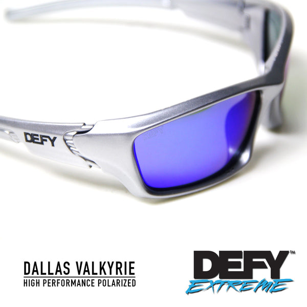 DALLAS VALKYRIE SILVER/BLUE POLARIZED SUNGLASS