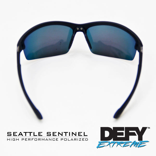 SEATTLE SENTINEL MATTE BLACK/RED POLARIZED SUNGLASS WITH BLUE LIGHT FILTER CLEAR YELLOW LENSES