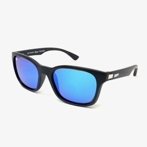 DAYTONA - MATTE BLACK FRAME/BLUE MIRROR POLARIZED LENSES SUNGLASS