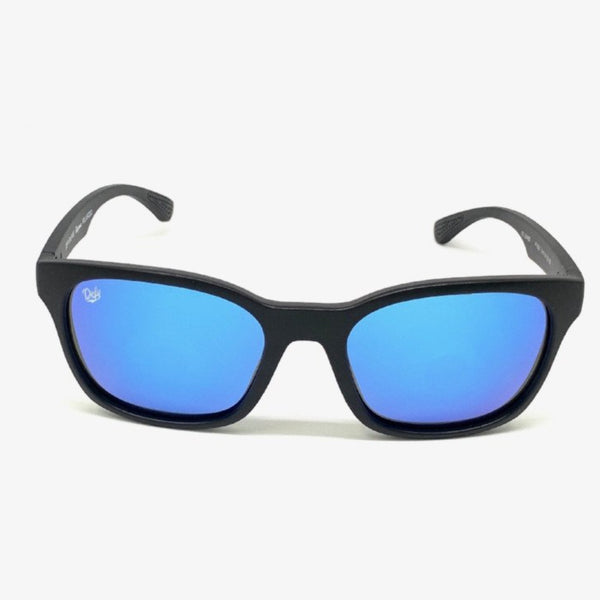 DAYTONA - MATTE BLACK FRAME/BLUE MIRROR POLARIZED LENSES SUNGLASS