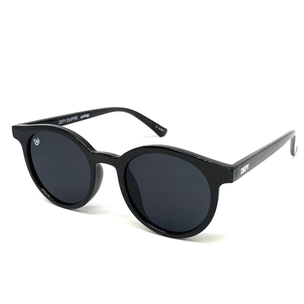 QUINCY - GLOSS BLACK FRAME / GREY LENSES SUNGLASS