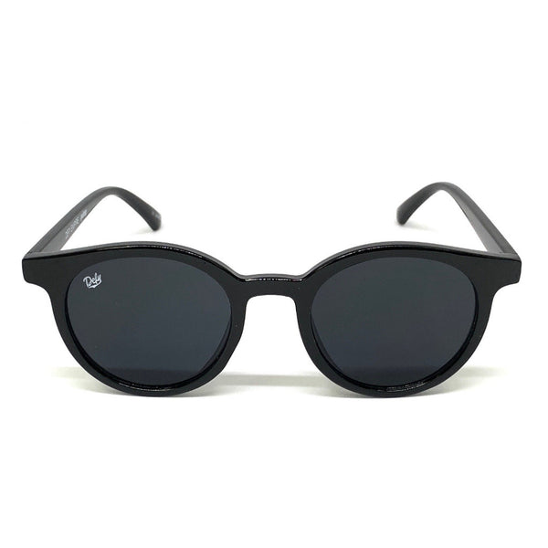 QUINCY - GLOSS BLACK FRAME / GREY LENSES SUNGLASS