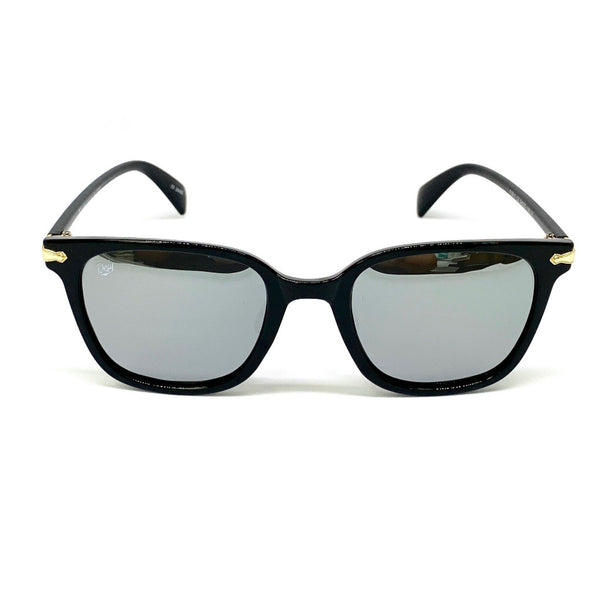 BEL AIR - GLOSS BLACK FRAME/SILVER MIRROR POLARIZED LENSES SUNGLASS