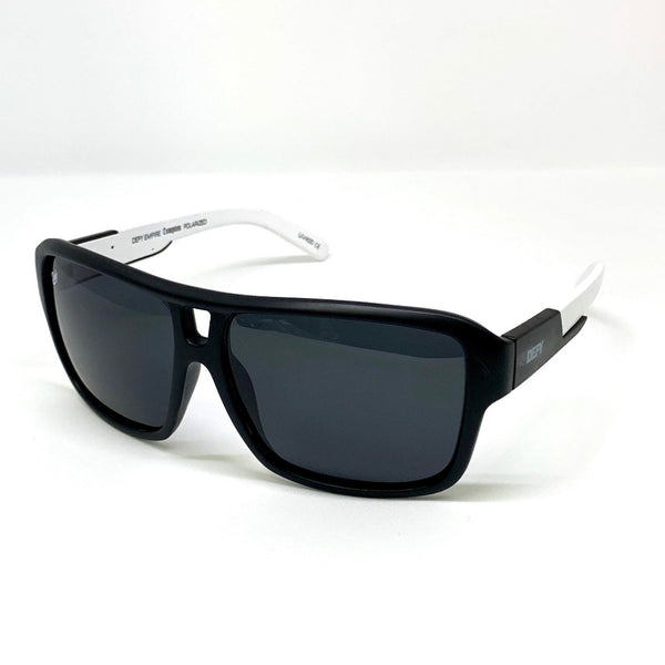 COMPTON - MATTE BLACK WHITE FRAME/GREY POLARIZED LENSES LIMITED EDITION SUNGLASS