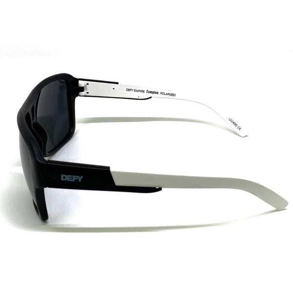 COMPTON - MATTE BLACK WHITE FRAME/GREY POLARIZED LENSES LIMITED EDITION SUNGLASS