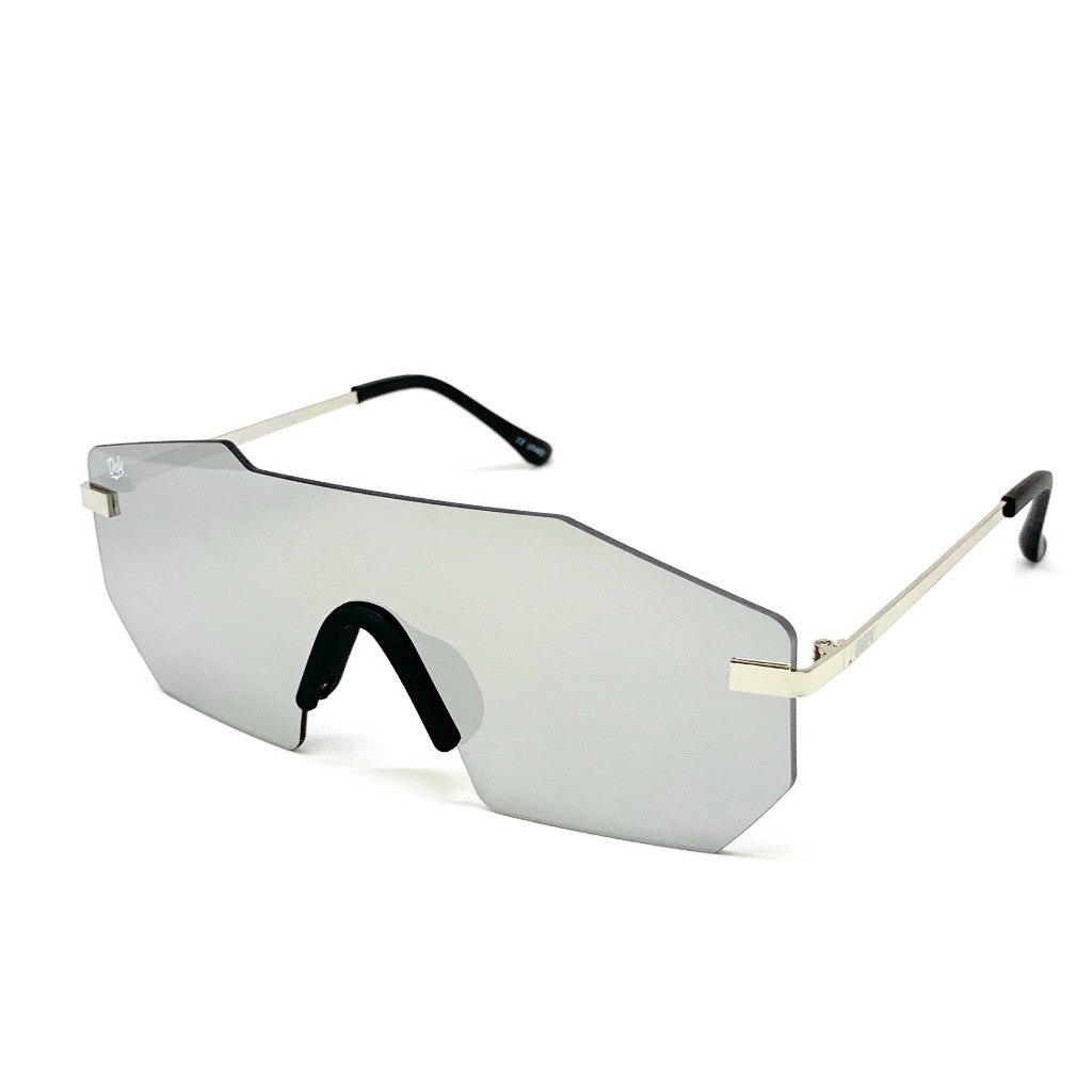 ROCKFORD -PLATINUM FRAME / SILVER MIRROR LENSES SUNGLASS