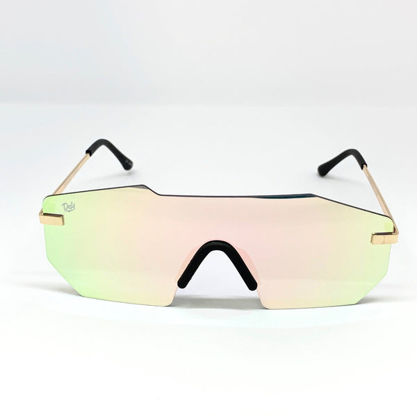 ROCKFORD -PLATINUM FRAME / ROSE GOLD PINK MIRROR LENSES SUNGLASS