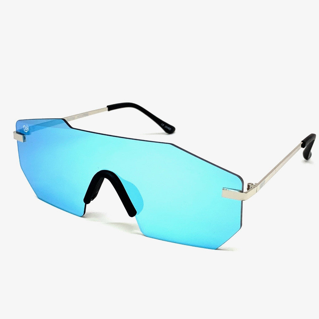 ROCKFORD -PLATINUM FRAME / BLUE MIRROR LENSES SUNGLASS