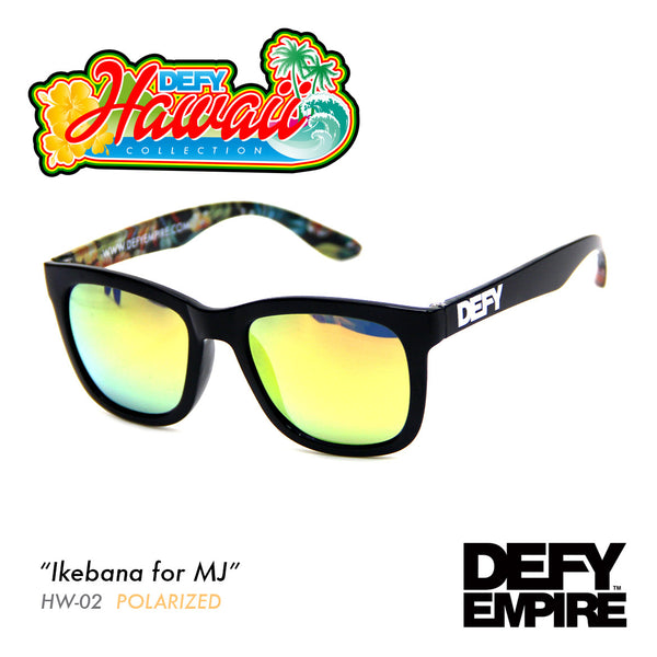 HAWAII - IKEBANA FOR MJ GLOSS BLACK / GOLD POLARIZED SUNGLASS