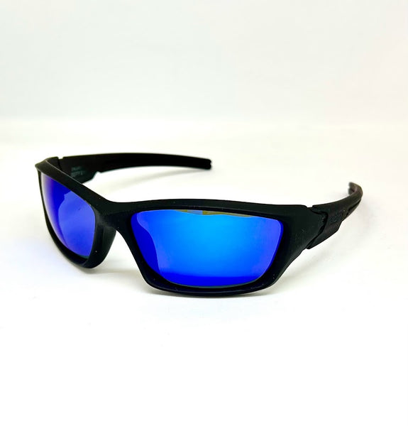 DEFY EMPIRE DALLAS VALKYRIE MATTE BLACK BLUE MIRROR POLARIZED SUNGLASS
