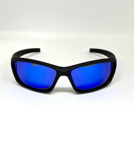 DEFY EMPIRE DALLAS VALKYRIE MATTE BLACK BLUE MIRROR POLARIZED SUNGLASS