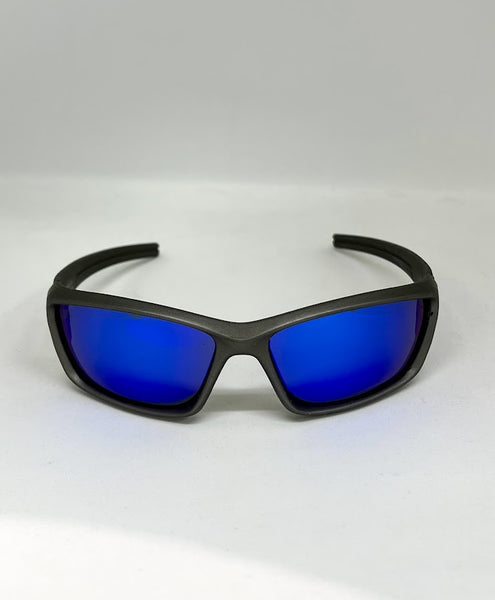 DEFY EMPIRE DALLAS VALKYRIE GUN METAL BLUE MIRROR POLARIZED SUNGLASS