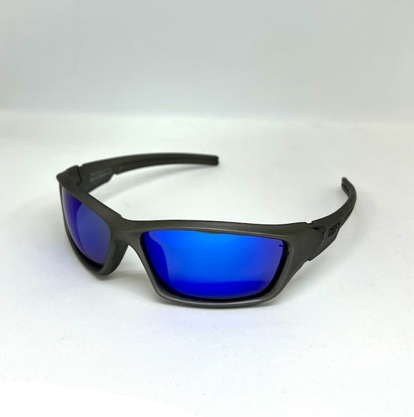 DEFY EMPIRE DALLAS VALKYRIE GUN METAL BLUE MIRROR POLARIZED SUNGLASS