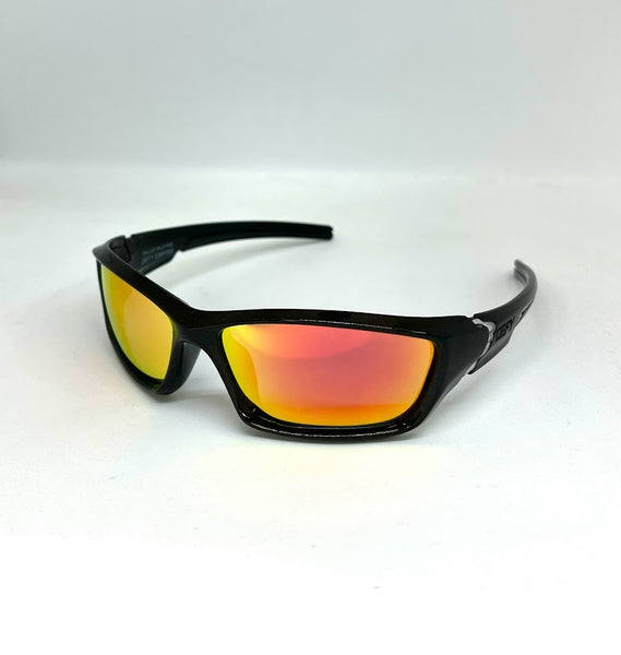 DEFY EMPIRE DALLAS VALKYRIE METALLIC BLACK/RED MIRROR POLARIZED SUNGLASS