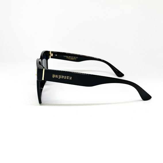 DEFY / PRIVATA KENJI LIMITED EDITION SECOND EDITION - GLOSS BLACK FRAME/DARK GREY POLARIZED LENSES LUXURY SUNGLASS