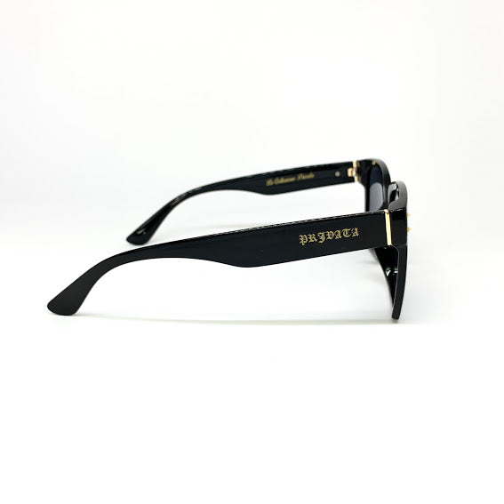 DEFY / PRIVATA KENJI LIMITED EDITION SECOND EDITION - GLOSS BLACK FRAME/DARK GREY POLARIZED LENSES LUXURY SUNGLASS