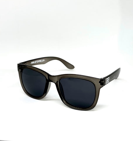 DEFY EMPIRE HAWAII -  BLACK CLEAR FRAME DARK GREY POLARIZED SUNGLASS 2022 UPDATE