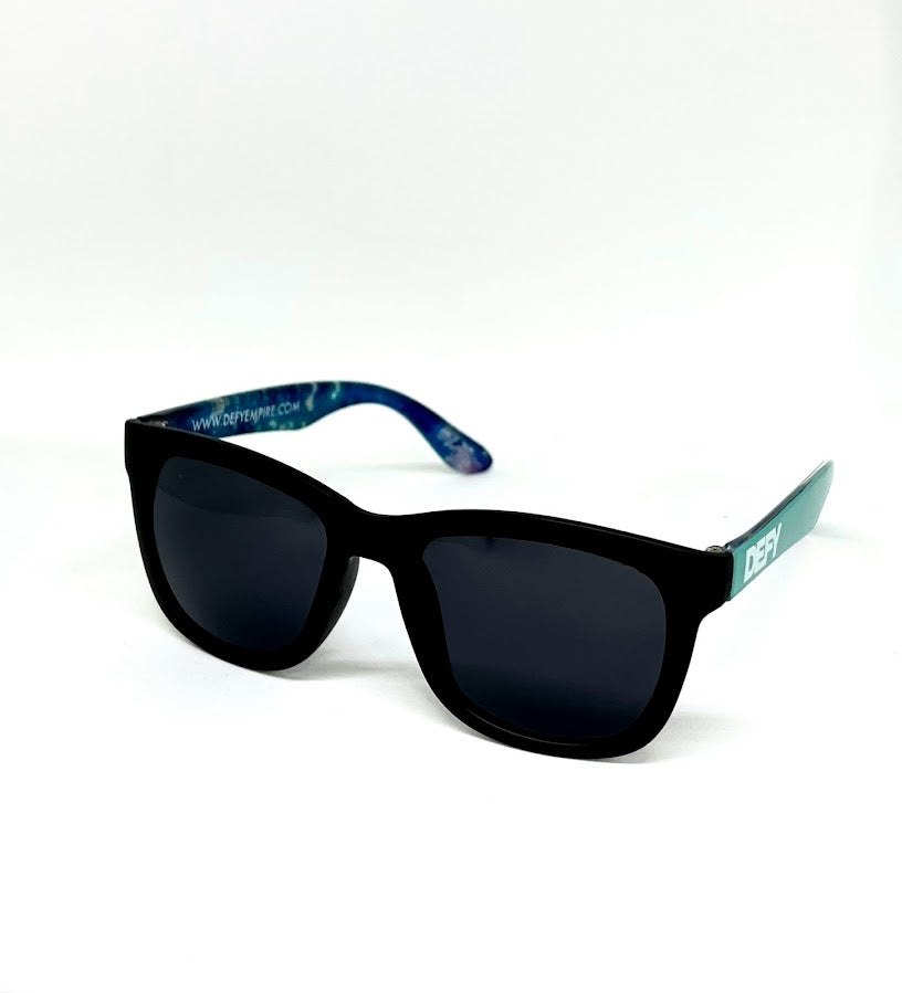 DEFY EMPIRE HAWAII - MATTE BLACK/TEAL DARK GREY POLARIZED SUNGLASS 2022  UPDATE