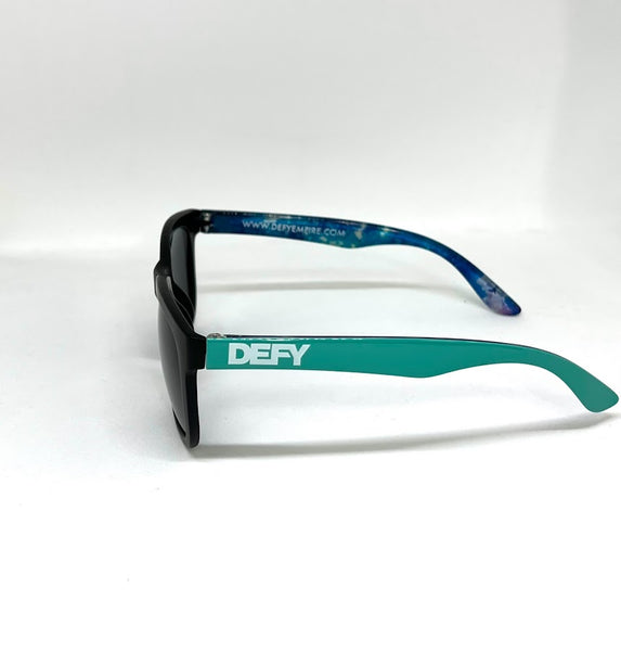 DEFY EMPIRE HAWAII -  MATTE BLACK/TEAL DARK GREY POLARIZED SUNGLASS 2022 UPDATE