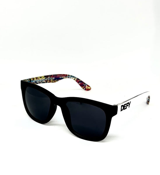 DEFY EMPIRE HAWAII -  MATTE BLACK/WHITE DARK GREY POLARIZED SUNGLASS 2022 UPDATE